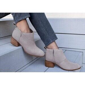 TOMS Women’s Leilani Booties – Drizzle Grey Suede – Size 7
